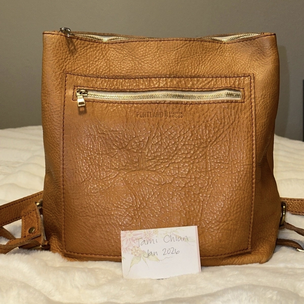 Portland Leather Dune Tote Backpack /With Sunflower Small Bifold Wallet